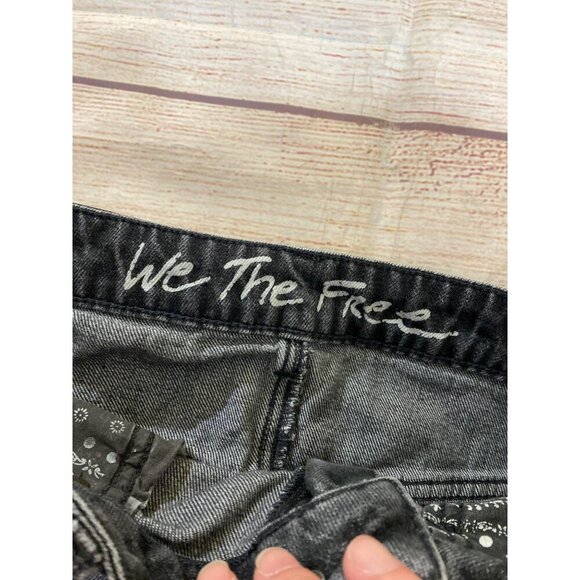 Free People We The Free Women's Black Raw Hem Baily Denim Mini Skirt - 26 - Picture 9 of 12